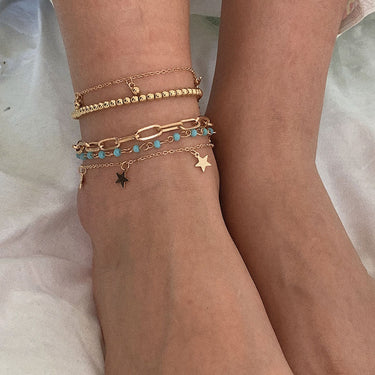 Ball Drop Anklet Set